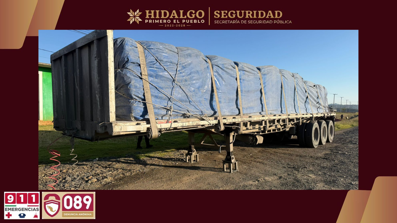 Recupera SSPH carga robada en carreteras federales: diesel y toneladas de material de construcción